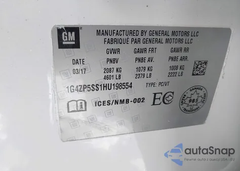 2017 Buick Lacrosse Essence from USA, damaged, VIN 1G4ZP5SS1HU198554